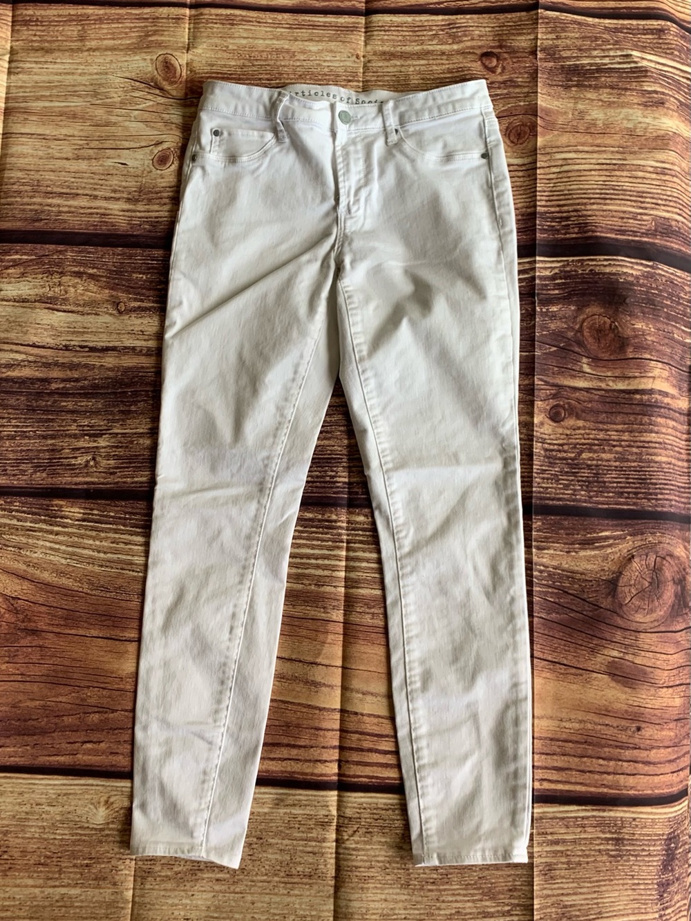 Article Of Society Women’s Solid White Skinny Ankle Jeans Stretch Size: 28